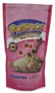 pounce tuna flavored cat tartar and plaque control snack, 2 pack of 6