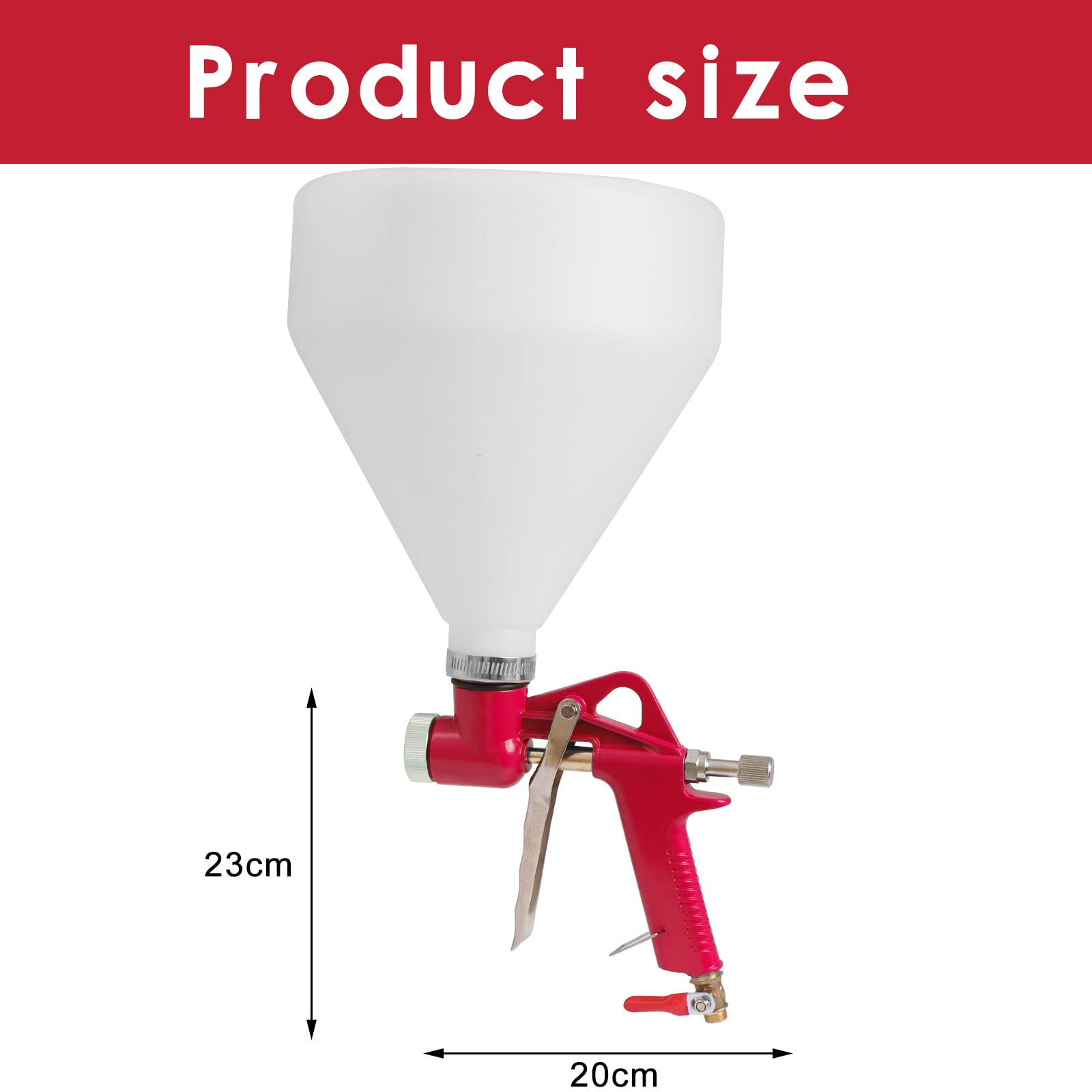 Drywall Texture Sprayer,Air Texture Gun 1.5 Gallon with 3 Nozzle (4.0mm/6.0mm/8.0mm) for Orange Peel Knockdown (Red)