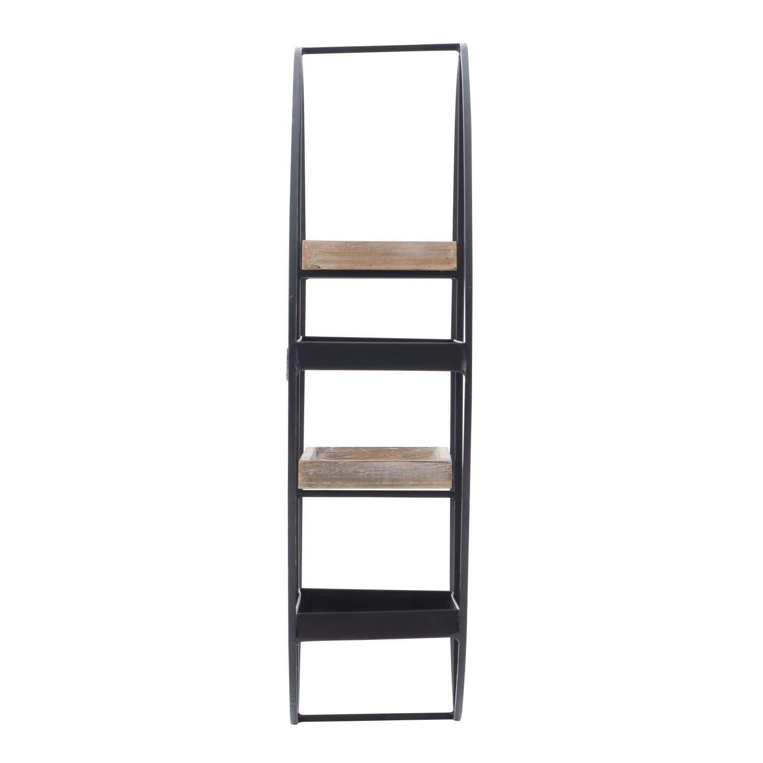 Lindell Round 4 Shelf Wall Storage Black