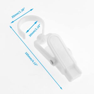 Unlorspy 20PCS Super Strong Plastic Swivel Laundry Clips, Hanging Clothes Pins, 4.13" x 1.38" / 105 x 35 mm Laundry Hooks for Clothes, Hat, Sock & Towel. (White)