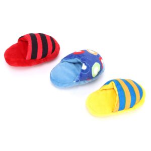 3pcs small dog toys, cute slipper shape plush dog squeaky toys puppy chew toys teething toys shoes dog toy for small dogs and puppies