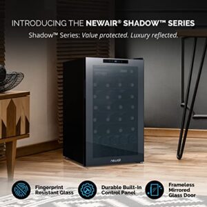 Newair 51 Bottle Wine Cooler Refrigerator | Shadow Series | Freestanding Mirrored Wine and Beverage Fridge with Double-Layer Tempered Glass Door & Compressor Cooling For Reds, Whites, & Sparkling Wine