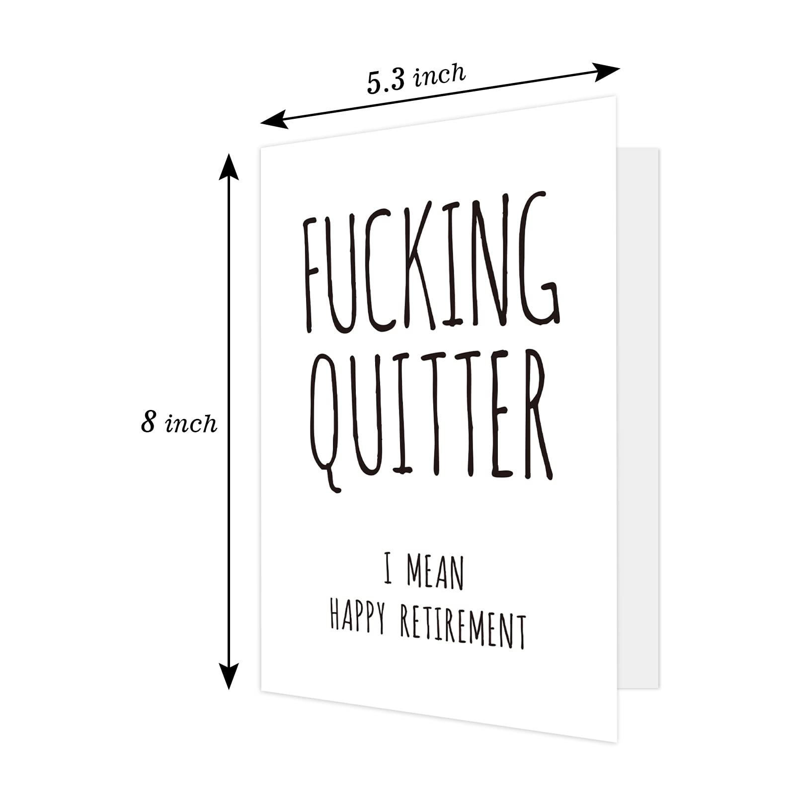 Ogeby Funny Retirement Card for Coworker Colleague Friend, Humor Retiring Card Gift for Him Her, Fucking Quitter I Mean Happy Retirement