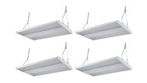 leadlumens 4pack 2ft 165w high bay light led, dimmable 0-10v, 22,275lm, 120-277v ac, 400w mh equal, 5000k daylight linear hanging light for warehouse workshop gyms