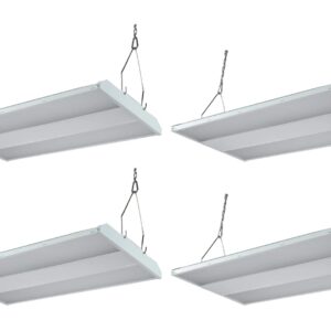 LeadLumens 4Pack 2FT 165W High Bay Light LED, Dimmable 0-10V, 22,275Lm, 120-277v AC, 400w MH Equal, 5000K Daylight Linear Hanging Light for Warehouse Workshop Gyms