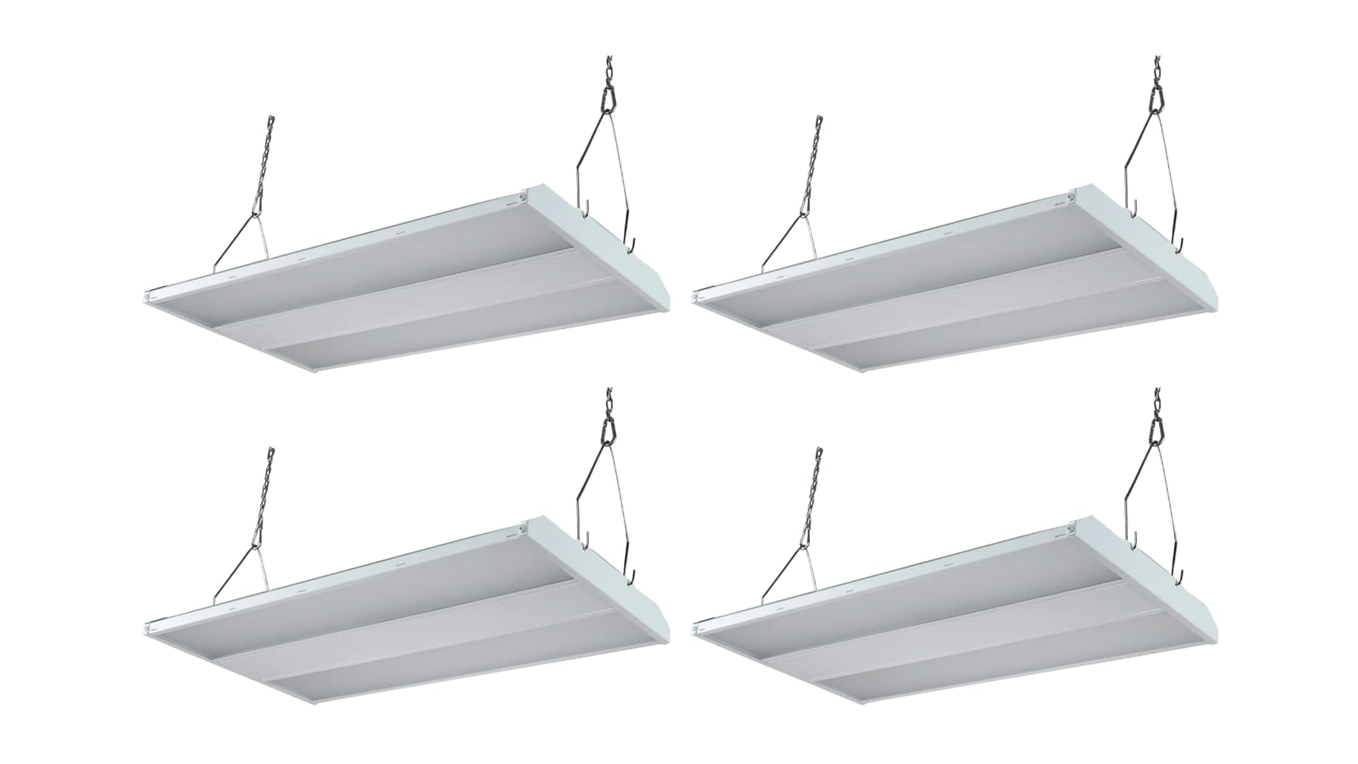 LeadLumens 4Pack 2FT 165W High Bay Light LED, Dimmable 0-10V, 22,275Lm, 120-277v AC, 400w MH Equal, 5000K Daylight Linear Hanging Light for Warehouse Workshop Gyms