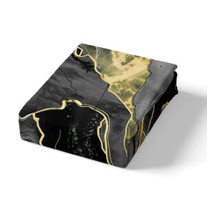 Black Marble Bedding Set Full Size,Black And Grey Marble Duvet Cover,Men Women Teens Boys Modern Gray Gold Abstract Art Tie Dye Comforter Cover,Gothic White Gold Bling Soft Durable Marble Quilt Cover