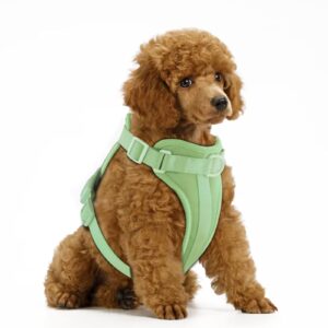 wisedog no pull lightweight dog vest harness with soft and comfortable cushion, breathable mesh, for small medium large dogs walking (s(neck: 9.84"-14.17";chest: 14.17"-22.05"), sage green)