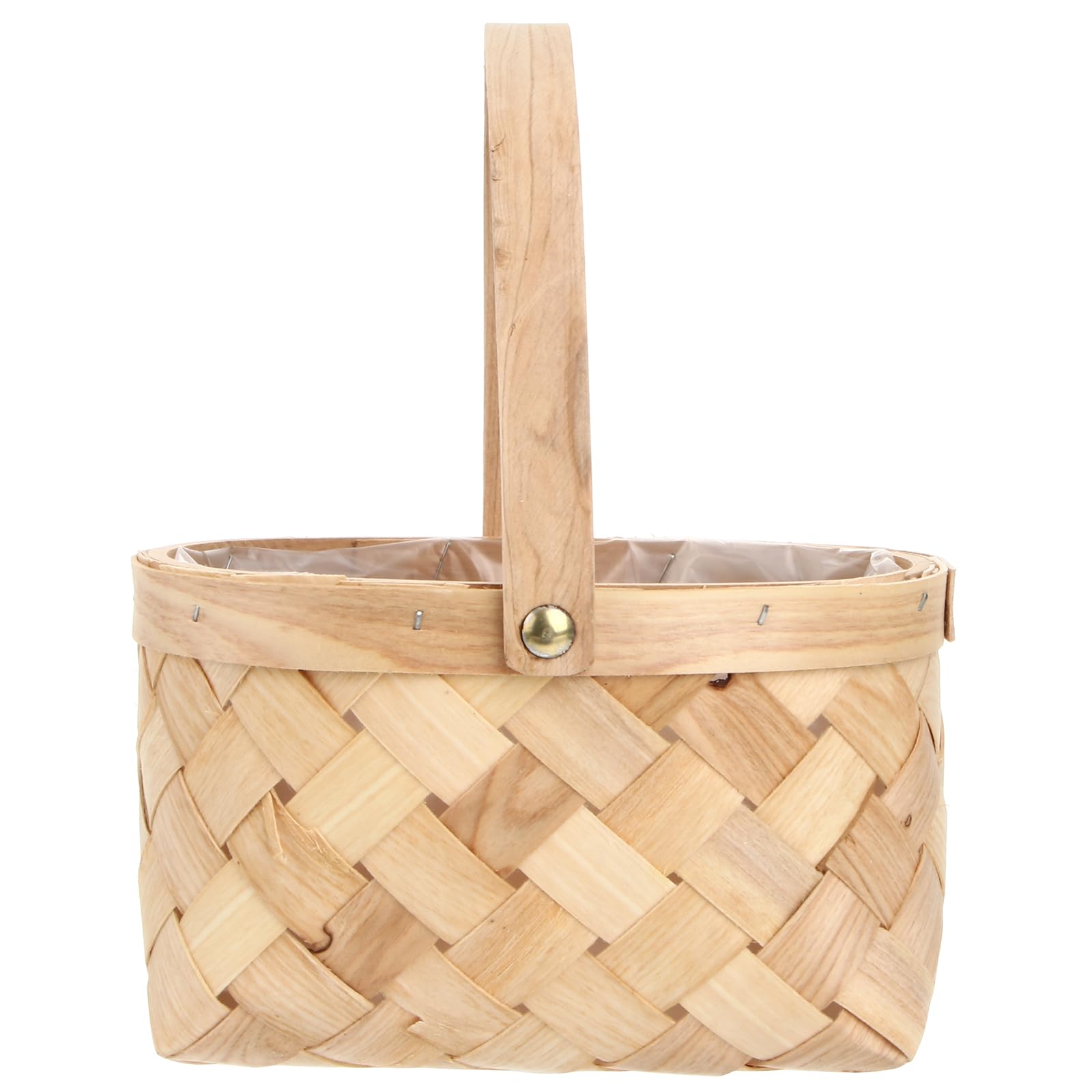 SEWACC Handmade Rattan Storage Container Woven Storage Basket with Handle Seagrass Storage Basket Portable Flower Basket for Home Camping Wedding (Medium)