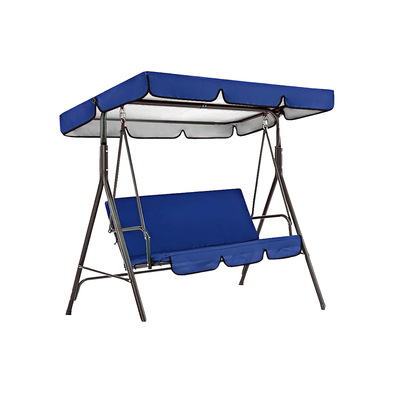 RNSUNH Replacement Canopy for Swing Patio Swing Canopy Replacement Top Cover & Seat Cover Waterproof 3 Seater Outdoor Swing Canopy Replacement Cover for Patio Swing Garden Swing Outdoor(Blue)