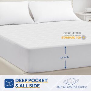 Sealy 3M Scotchgard Heated Mattress Pad | Quilted Cotton Electric Bed Warmer with 10 Heat Setting Dual Controller | 1-12 Hours Auto Shut Off | 17" Deep All Around Elastic Pocket, Queen