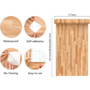 Jeweluck Wood Contact Paper Peel and Stick Wallpaper 17.7inch × 118.1inch Faux Wood Peel and Stick Countertops Self Adhesive Contact Paper Waterproof Wood Wall Paper Decorative for Cabinets Vinyl