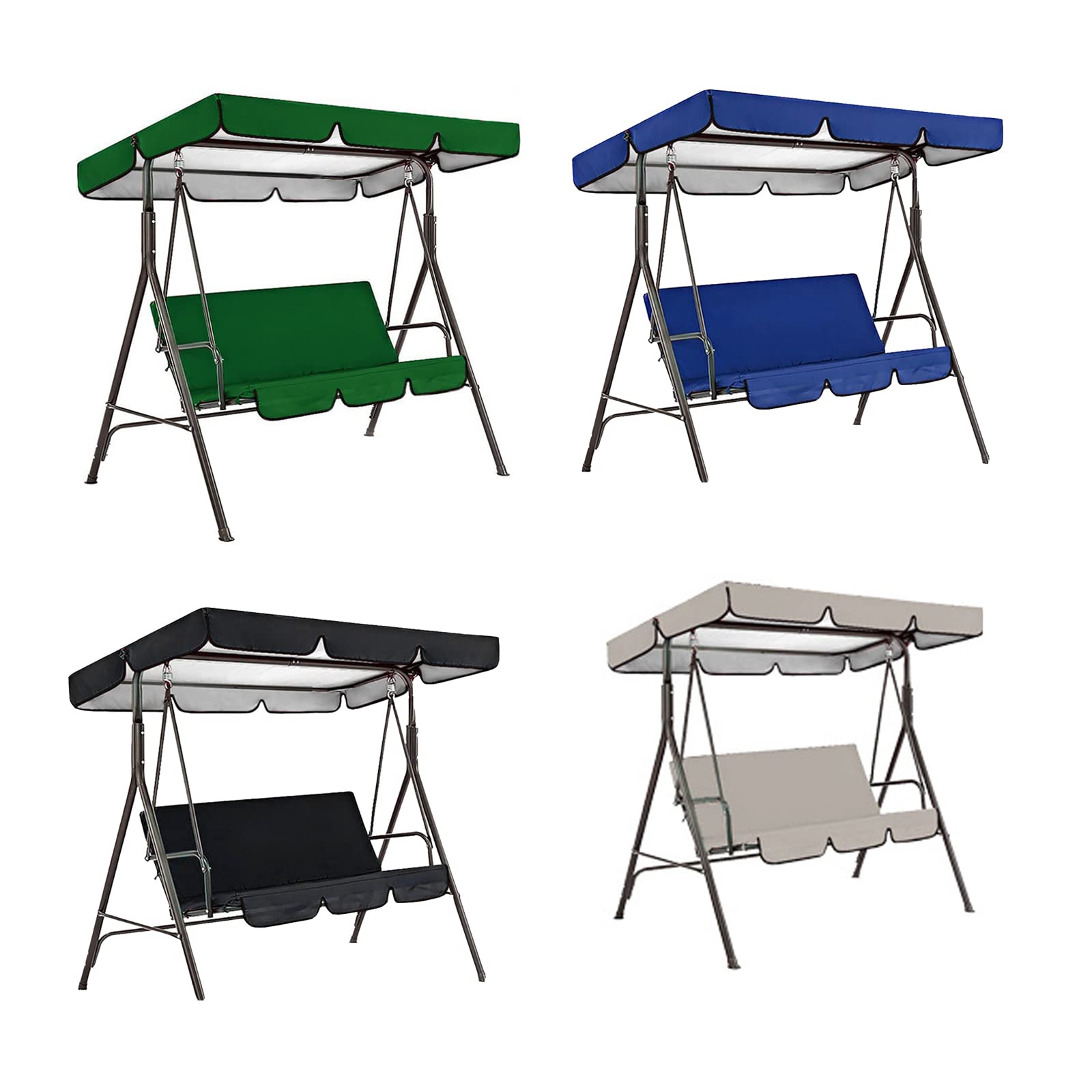 Swing Chair Canopy Replacement, Waterproof Dustproof UV Block Outdoor Swing Canopy Replacement and Cushion Cover, Canopy Top Cover and Chair Seat Cover for Swing Patio Garden