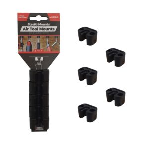 stealthmounts locking air tool holder - 5 pack | 1/4" size pneumatic tool holder | air tool rack | air tool storage | air tool holder rack | air tool storage rack | air tool organizer | made in uk