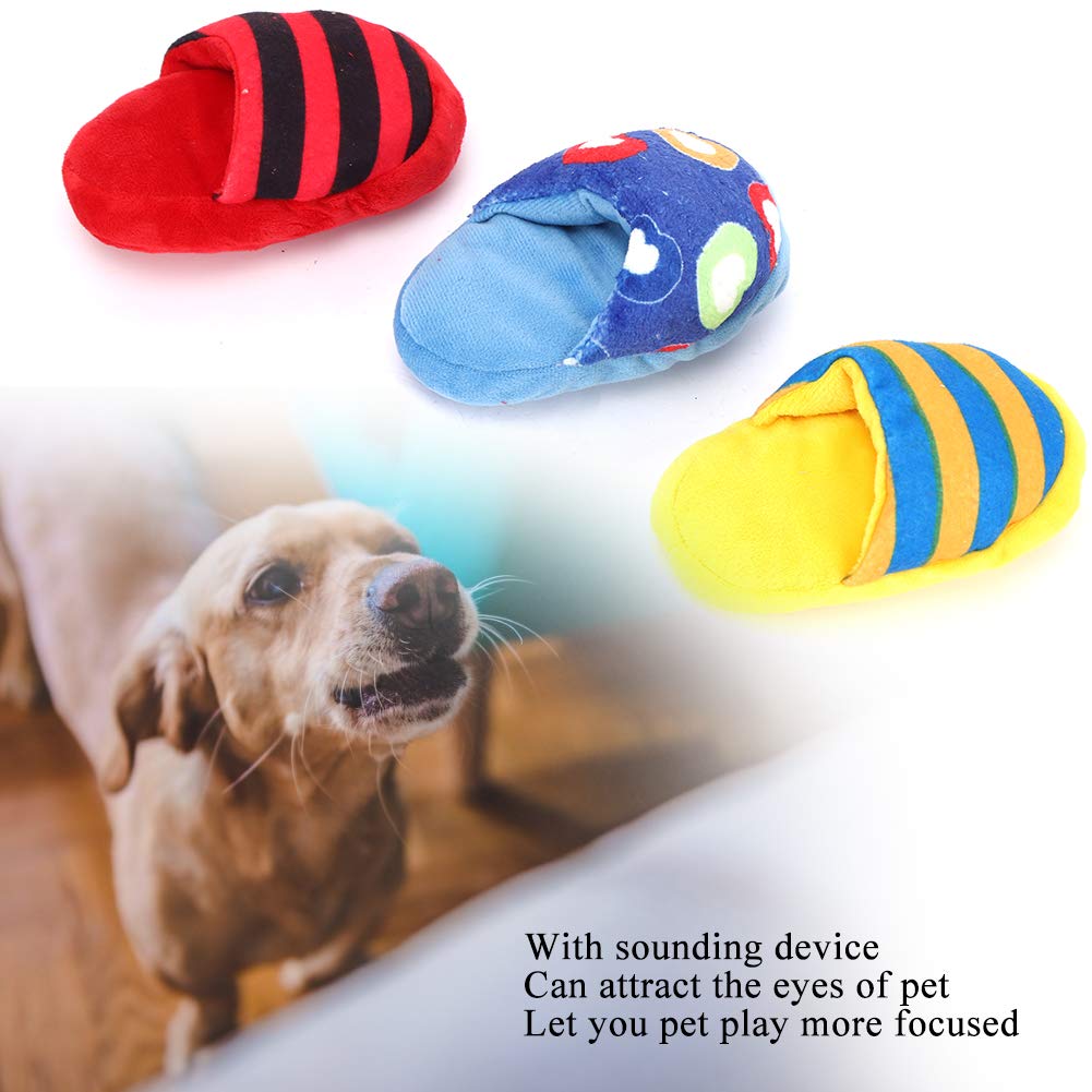 3PCS Small Dog Toys, Cute Slipper Shape Plush Dog Squeaky Toys Puppy Chew Toys Teething Toys Shoes Dog Toy for Small Dogs and Puppies