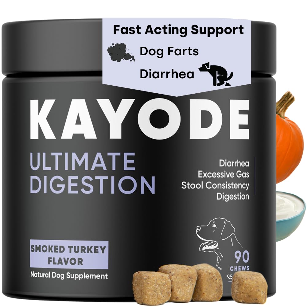 Kayode Ultimate Digestion. Fast Facting Anti Diarrhea for Dogs. Dog Farty Remedy & Dog Gas Relief. Natural Dog Diarrhea Medication Alternative. Pumpkin & Digestive Enzymes for Dogs.