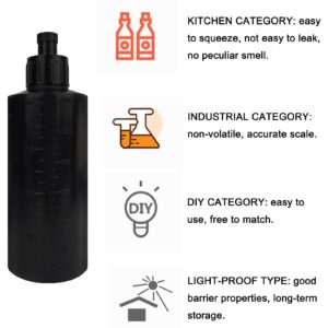 EDSRDUS LDPE Squeeze Bottles with Luer Lock & Multi Purpose Precision Applicator for Gluing Projects DIY Craft Painting Measuring E-Liquids Kitchen, etc (10pcs 2oz(60ml), Black)