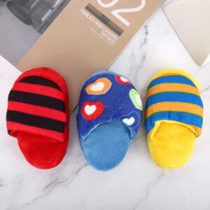 3PCS Small Dog Toys, Cute Slipper Shape Plush Dog Squeaky Toys Puppy Chew Toys Teething Toys Shoes Dog Toy for Small Dogs and Puppies