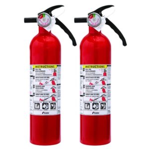 3 set kidde fa110 multipurpose fire extinguishers 2 pack - red, (rating 1-a:10-b:c) - updated - includes custom stickers (2)