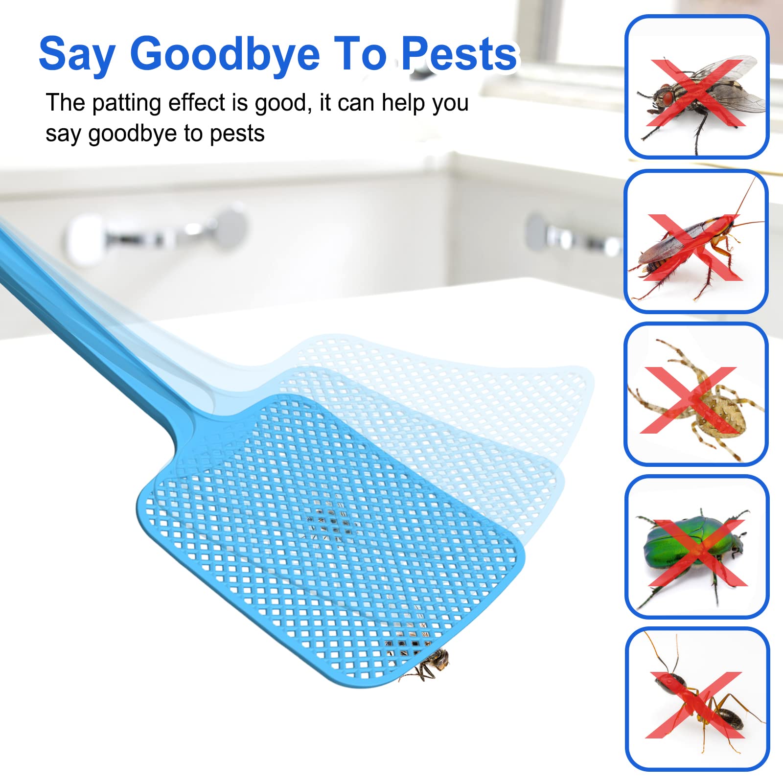 (8 Pack) Fly Swatters,Large bug swatter That work for indoor and outdoor