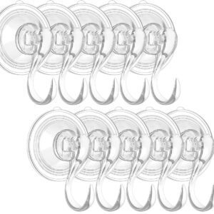 LMI LOVE MORE IDEA Suction Cup Hooks Large Clear Reusable Heavy Duty Hanger Strong Hooks for Bathroom 、Kitchen、Window、Glass and All Smooth Surface Inside and Outside (L-10pack)…