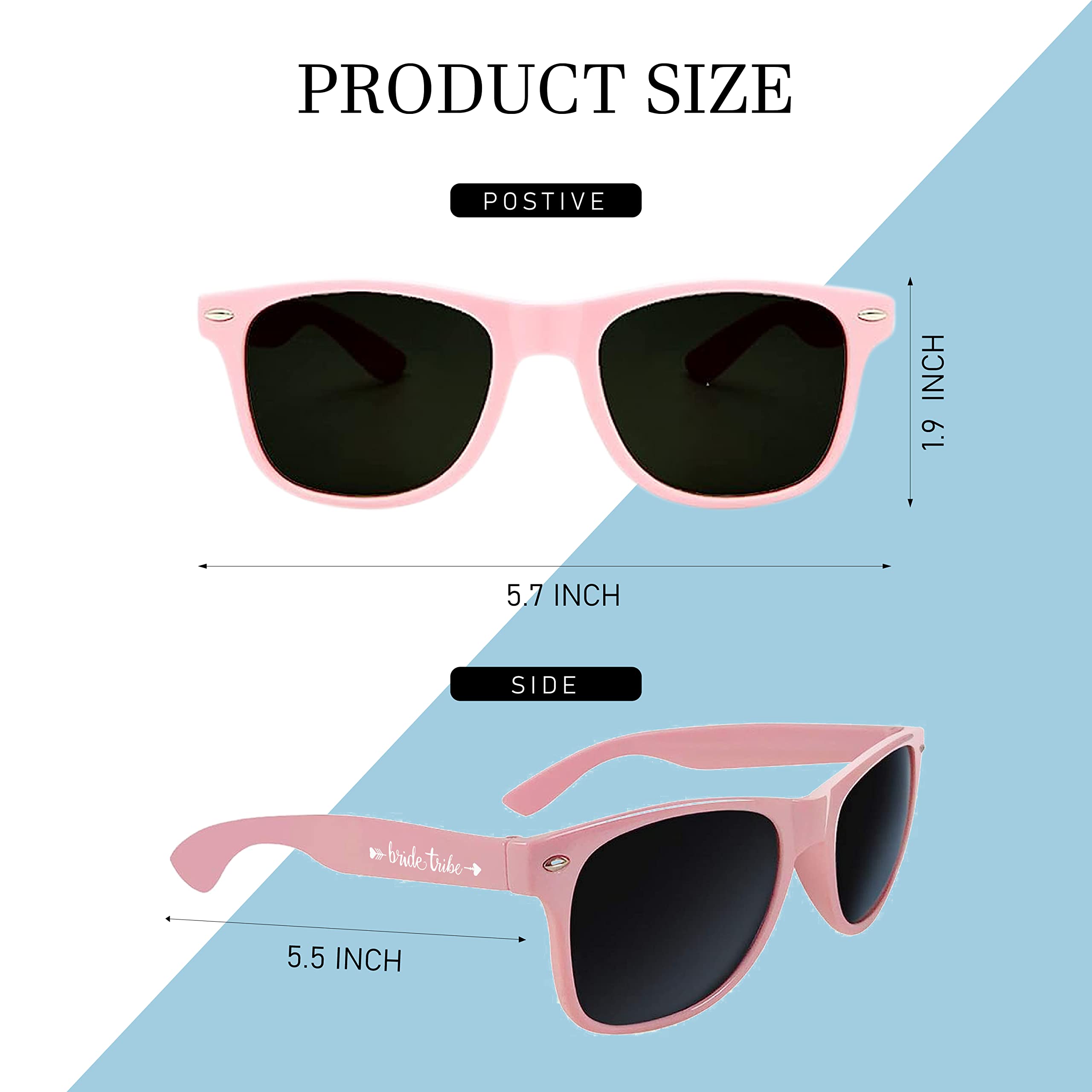 LotsBuyLots Bachelorette Sunglasses Bridal Shower Pink Favors Supplies ,10pcs Bride Tribe Sunglasses Bridesmaid Glasses Gifts, 145MM