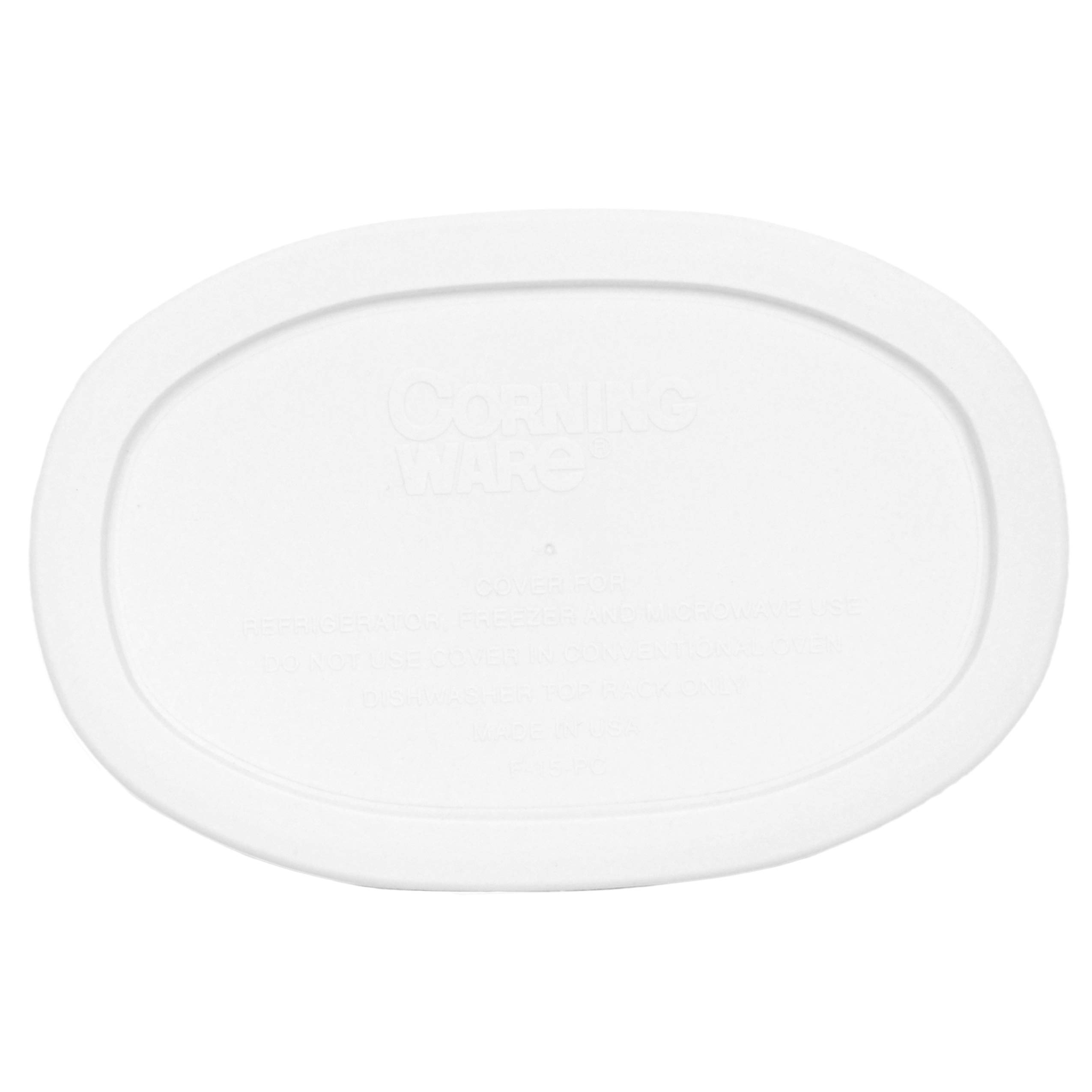 Corningware (2) F-15-PC 15oz French White Lids & (2) F-16 16oz French White Lids