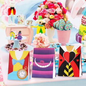 Alice in Wonderland Party Gift Bags, 24 Pack Alice in Wonderland Party Favor Bags with Stickers, Alice in Wonderland Party Bag, Alice Party Supplies for Alice in Wonderland Party Decorations