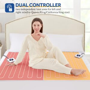 Sealy 3M Scotchgard Heated Mattress Pad | Quilted Cotton Electric Bed Warmer with 10 Heat Setting Dual Controller | 1-12 Hours Auto Shut Off | 17" Deep All Around Elastic Pocket, Queen