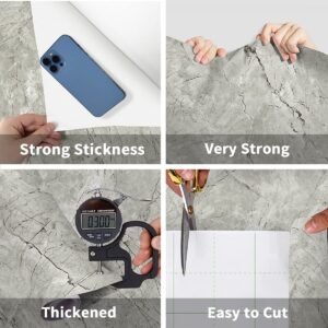 Erfoni Gray Glossy Marble Wallpaper Peel and Stick Countertops 15.8inch x 118inch Granite Removable Contact Paper Marble Self Adhesive Wallpaper for Kitchen Cabinets Shelf Liner Waterproof Vinyl