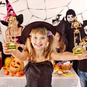 6 Halloween Best Costume Skeleton Trophy, Halloween Skull Party Favor Prizes, Halloween Party Supplies Gold Bones Game Awards, Costume Contest Event Trophy, School Classroom Rewards for Kids (C)