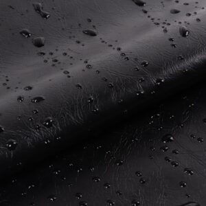 Soft Waterproof PU Faux Leather Fabric,Odorless Marine Synthetic Material,Easy to Clean and Tear Resistant for Cover,Repair,Renovate 1mm (52inchx78inch, Black)