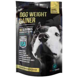 pet care science 8 lbs of dog weight gainer - weight gain supplements for dogs - canine and dog muscle builder - dog protein powder - high calorie dog food supplement