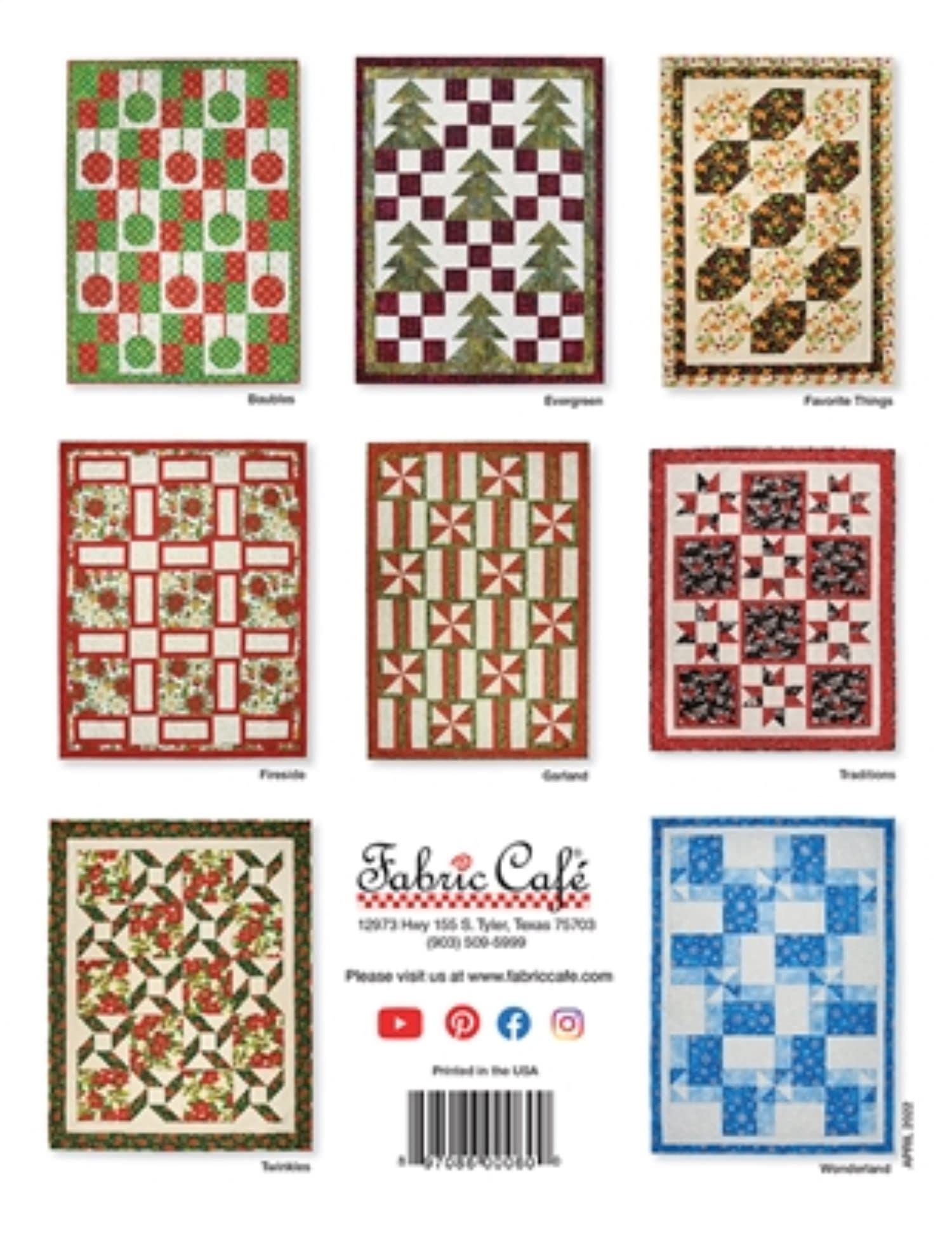 Fabric Cafe Make it Christmas with 3 Yard Quilts, White