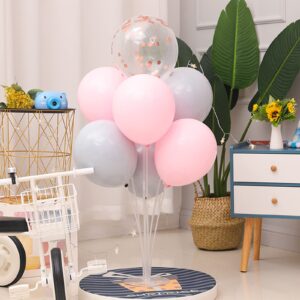 RUBFAC Balloon Stand Kits for 2024 New Year Party Decorations, 12 Sets Balloon Stand Holder for Graduation Baby Shower Gender Reveal Party Decorations, for Bridal Shower Engagement Birthday Wedding