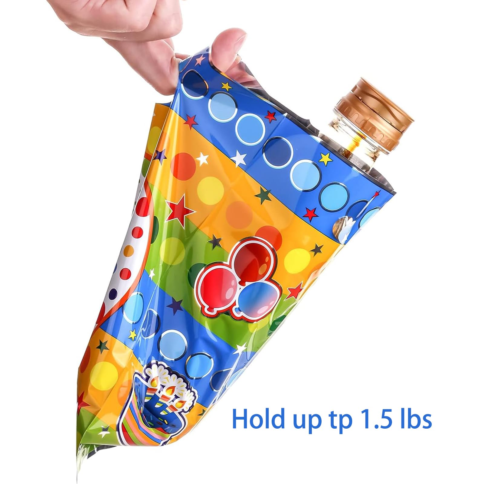 PintreeLand Medium(6.7 * 9.8inch) Happy Birthday Party Favor Bags 40 PCS Plastic Goodies Loot Bags Bulk for Kids Baby Girls & Boys Birthday Return Gift (A Style 40 Packs)