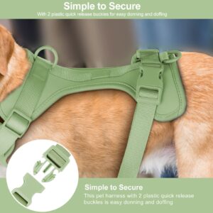 Wisedog No Pull Lightweight Dog Vest Harness with Soft and Comfortable Cushion, Breathable Mesh, for Small Medium Large Dogs Walking (S(Neck: 9.84"-14.17";Chest: 14.17"-22.05"), Sage Green)