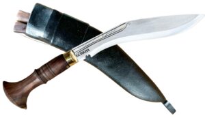 gurkha kukri knife overall 15 in panawal sirupate khukuri knife 9.5 in fixed blade leather sheath & 2 small knives - handmade in nepal