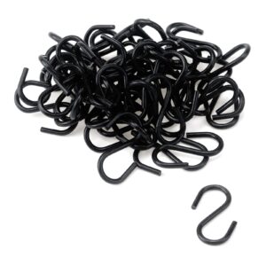 meprotal 50pcs 1inch s hooks, black mini ornament hooks iron hooks hanger small s hooks for hanging jewelry kitchenware plants