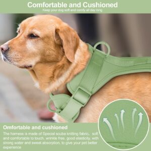 Wisedog No Pull Lightweight Dog Vest Harness with Soft and Comfortable Cushion, Breathable Mesh, for Small Medium Large Dogs Walking (S(Neck: 9.84"-14.17";Chest: 14.17"-22.05"), Sage Green)