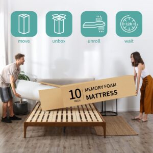 Opoiar King Size Mattress,10 Inch Green Tea Cooling Gel Memory Foam Mattress in a Box,Medium-Firm Mattress Made in USA,Pressure Relief & Temperature Regulation,Fiberglass-Free,CertiPUR-US Certified