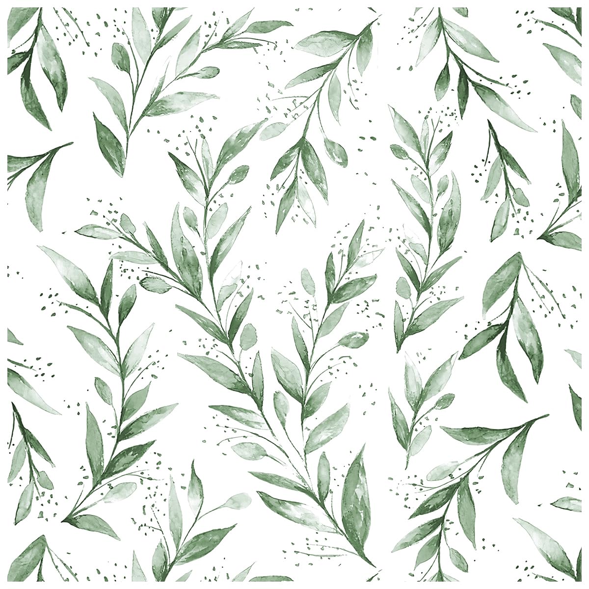 Beautyhero Peel and Stick Wallpaper 17.7 x118.1 Inch Olive Green Leaf Wallpaper Floral Contact Paper Bathroom Vinyl Removable Modern Farmhouse Sage Green Wall Paper Self Adhesive Neutral Wallpaper