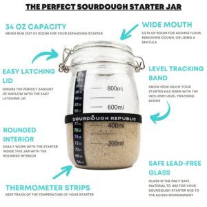 Hemlock Home Brewing Sourdough Starter Jar Kit, 2-pack, Sourdough Baking Accessories, For Sourdough Baking and Sourdough Supplies