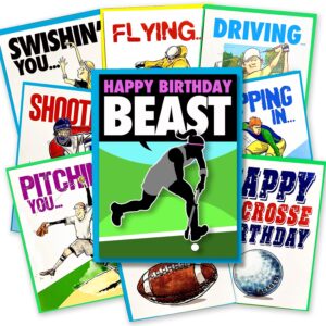 Play Strong Field Hockey Beast Birthday Card 1-Pack (5x7) Field Hockey Sports Birthday Cards Greeting Cards - Awesome for Field Hockey Players, Coaches and Fans Birthdays, Gifts and Parties!