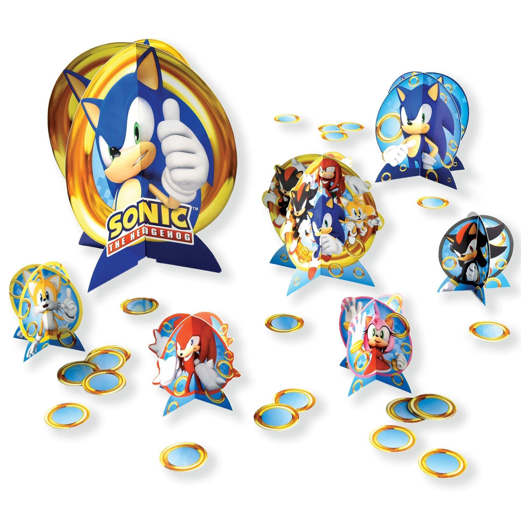 Party City Sonic The Hedgehog Birthday Decorations, Party Supplies, Scene Setter, Candle, Balloons, Swirl Decorations