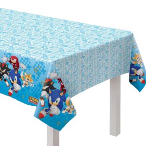 amscan sonic plastic table cover - 54" x 96" (1 piece) - spill-proof, durable & beautiful design - perfect for parties, events, home & more