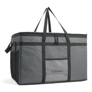 browne foodservice insulated delivery bag 23" x 15" x 14", 600d polyester, 2-pack