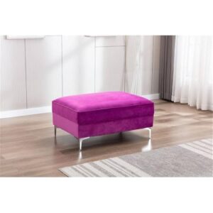 Legend Vansen Velvet Sofa sectional for Living Room with Ottoman Chaise Reversible L Shaped Couch Sleeper, 104", Violet