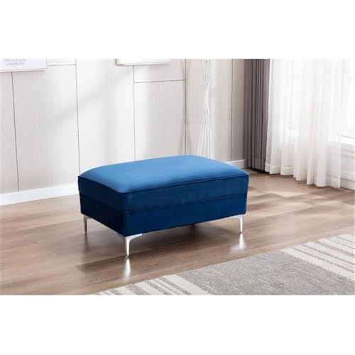 Legend Vansen Velvet Sofa sectional for Living Room with Ottoman Chaise Reversible L Shaped Couch Sleeper, 104", Blue