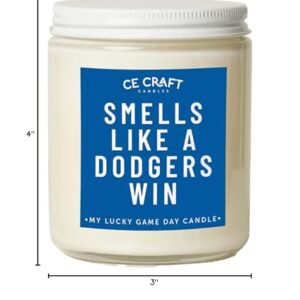 CE Craft - Smells Like a Dodgers Win Candle - Funny Birthday Gift for Him - Baseball Themed Gift - Gift for Dad, Boyfriend - Dodgers Gift (Sparkling Champagne)